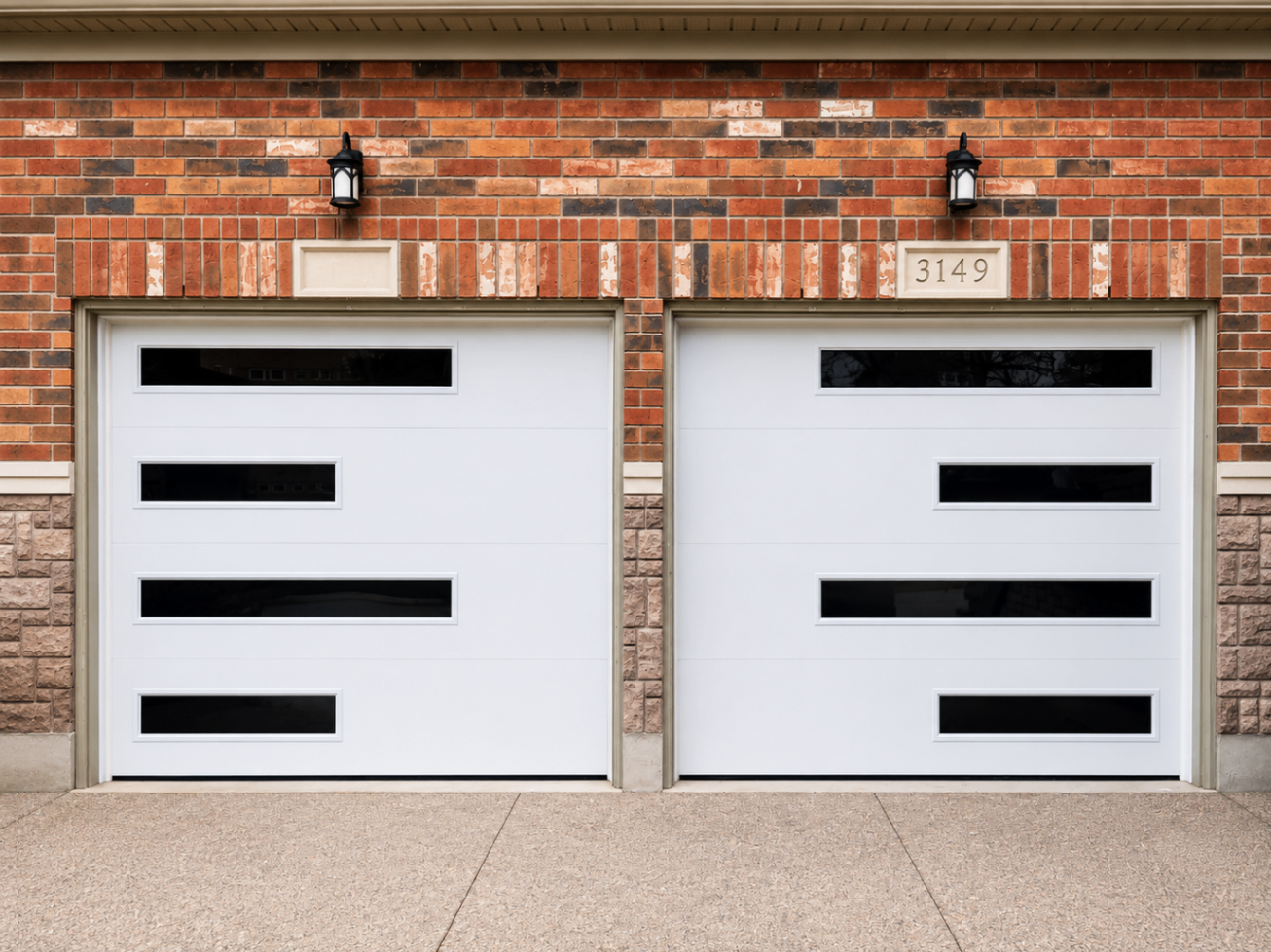 Heritage — White, Flush Panel, Mosaic Horizontal Windows