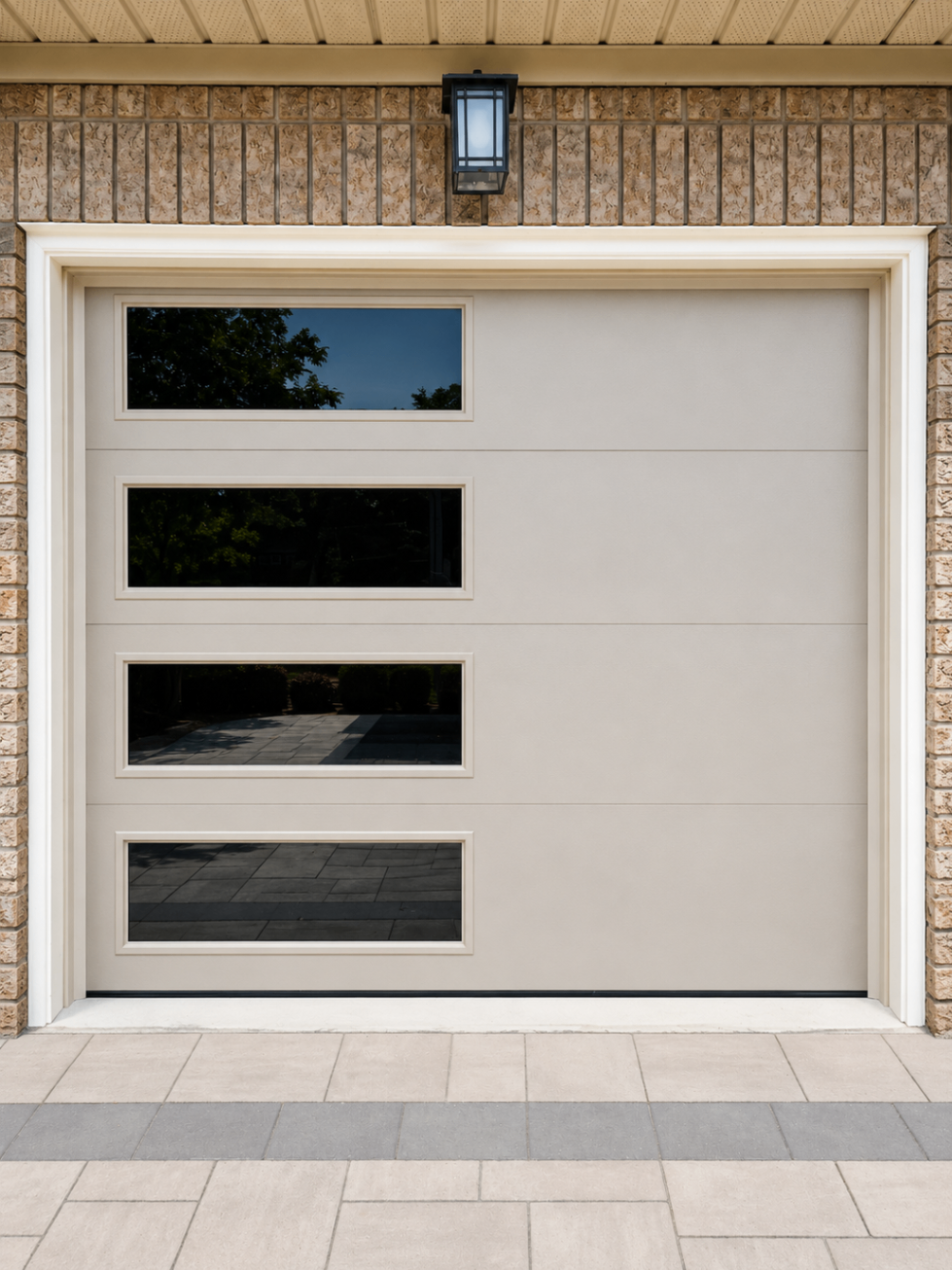 Olympus — Sandstone, Flush Panel, Left-Column Dark Windows